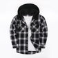Loose Casual Flannel Long Sleeve Hooded Plaid Shirt