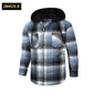 Loose Casual Flannel Long Sleeve Hooded Plaid Shirt