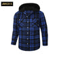Loose Casual Flannel Long Sleeve Hooded Plaid Shirt