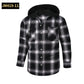 Loose Casual Flannel Long Sleeve Hooded Plaid Shirt